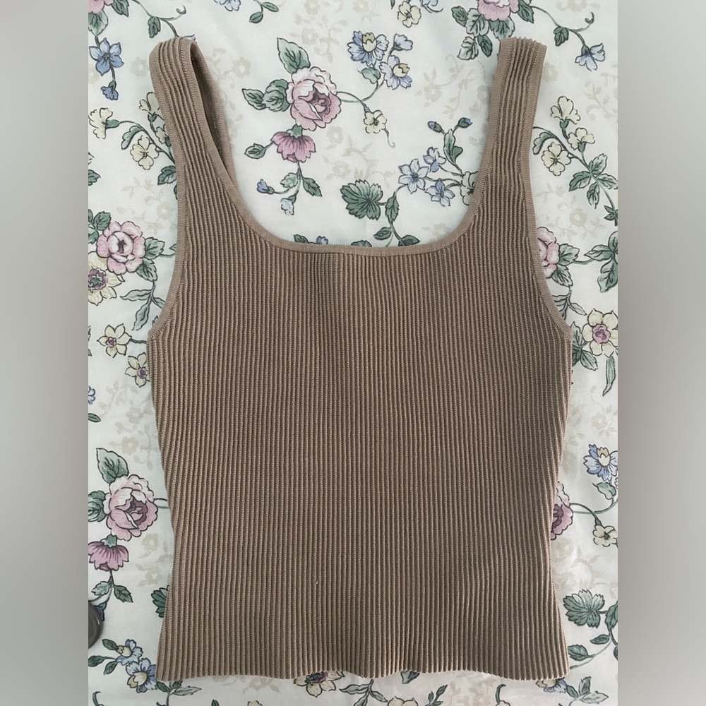 Aritzia Sculpt Knit Squareneck Tank (Waist Length)